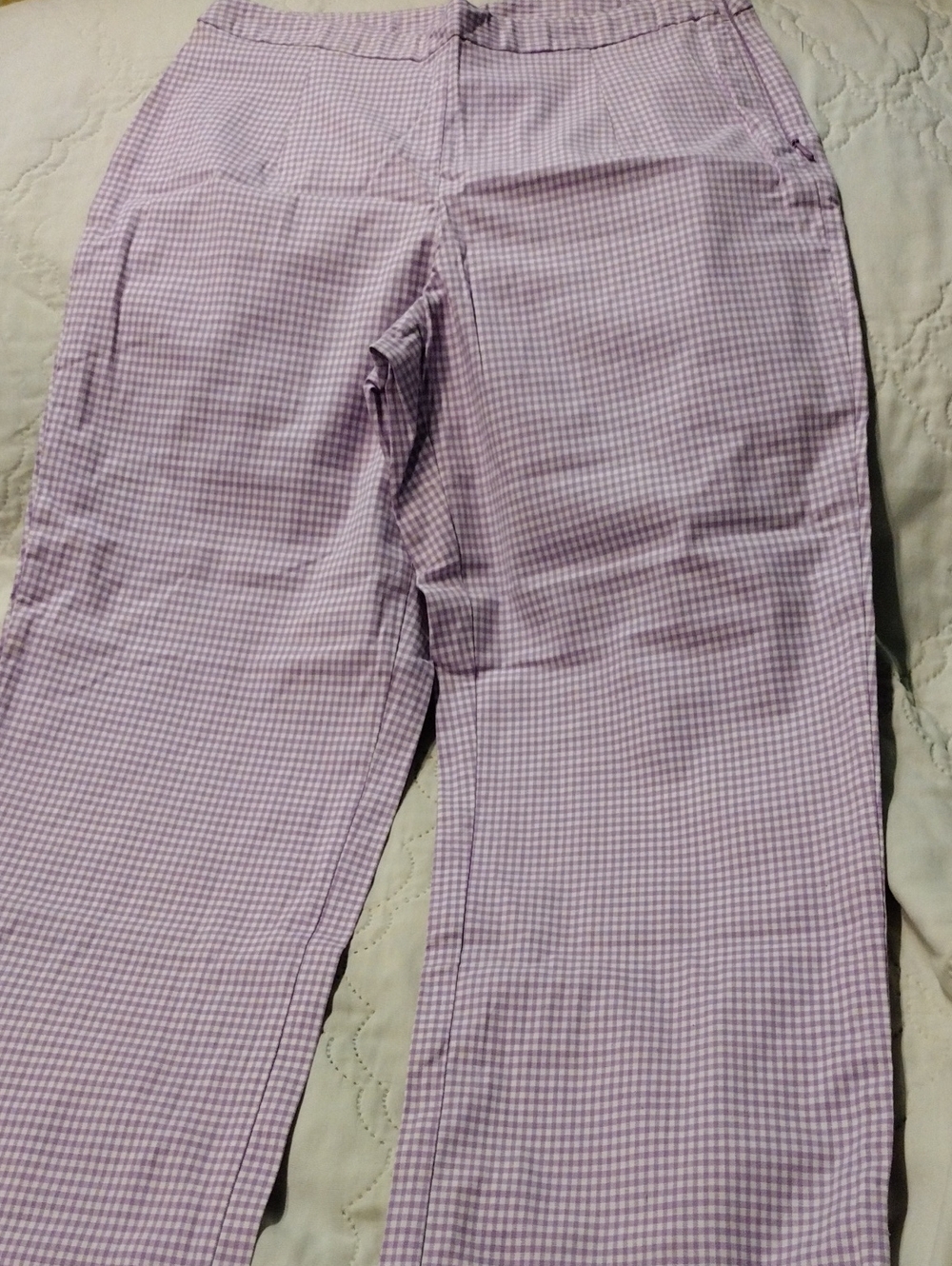 J. G. Hook Lavender Gingham Cropped Pants